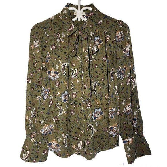 Moon River Sheer Long Sleeves Button Down Blouse size S - Picture 2 of 4